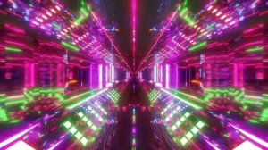 Neon Tunnel red and green Light Flash Tunnel  3D Perspective 4K VJ Loop Moving Background