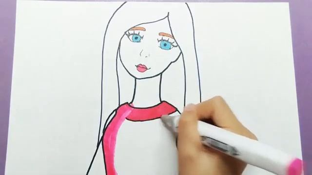 How to draw Barbie #drawing #barbie #кукла #барби рисуем быстро и легко