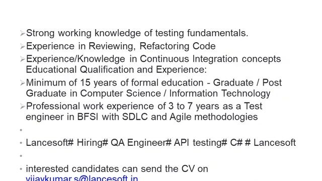 | 12 Jan 2023 | Manual & Automation Testing Jobs | @SoftwareTestingVacancies