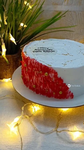 #triobakes2020 #cake #anniversary #weddinganniversary #wedding #anniversarycake #red #white #love
