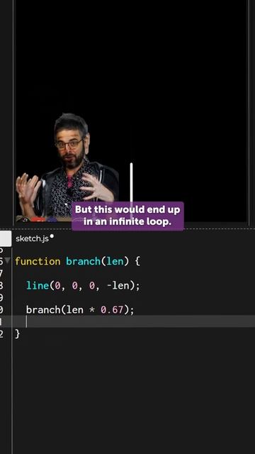 Coding a Fractal Tree in 60 Seconds #programming #shorts
