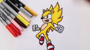 Как нарисовать СУПЕР СОНИКА SUPER SONIC ( (шаг за шагом)