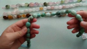 Мои покупки в магазине Аметист в г. Москва. Обзор нитей с бусинами из натуральных камней.