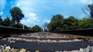 Steam train runs over my camera Norfolk and Western locomotive 611 4-8-4 HD