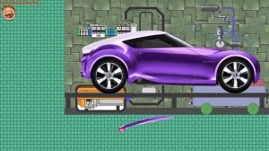 Сборка машины. Гоночная фиолетовая машина. Видео для самых маленьких