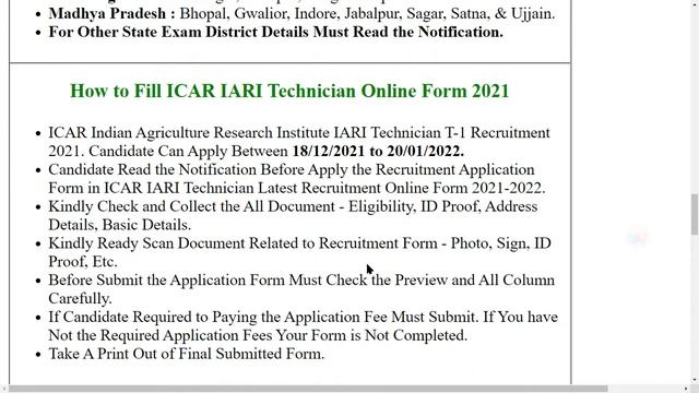 ICAR  IARI Technician T -1 Online Form 2022 - How to Apply ICAR IARI Technician T-1 Online Form 202