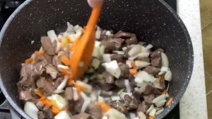 Вкусное тушеное сердце с картофелем. В самый раз в осенне-зимний период!