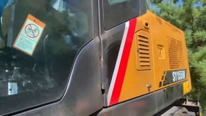 SANY SY155W колёсный экскаватор весом 13,5 тон. Универсальный экскаватор 4 WD, ковш 0,6м3.