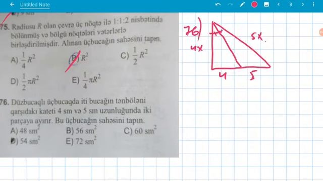 Fiqurların sahəsi,Üçbucağın sahədi 50-90 смотреть онлайн