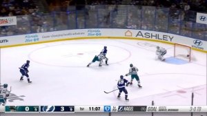 Lightning's Brandon Hagel Strikes Twice With Two Goals In 23 Seconds vs. Sharks