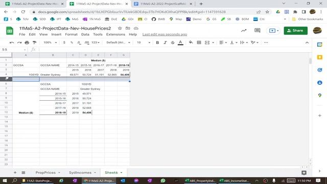 Google Sheets - Comparing ABS home price indexes and median incomes 2015-2019 смотреть онлайн