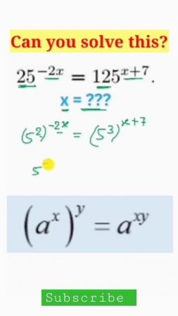 A Nice simple exponential problem/Find the value of x?/#ssccgl2023 #shorts