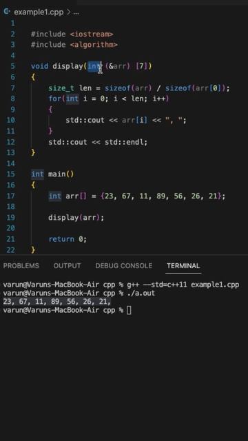 How to pass an Array to a function in C++
