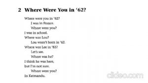 GrammarChants 6.2 Where were you in 62