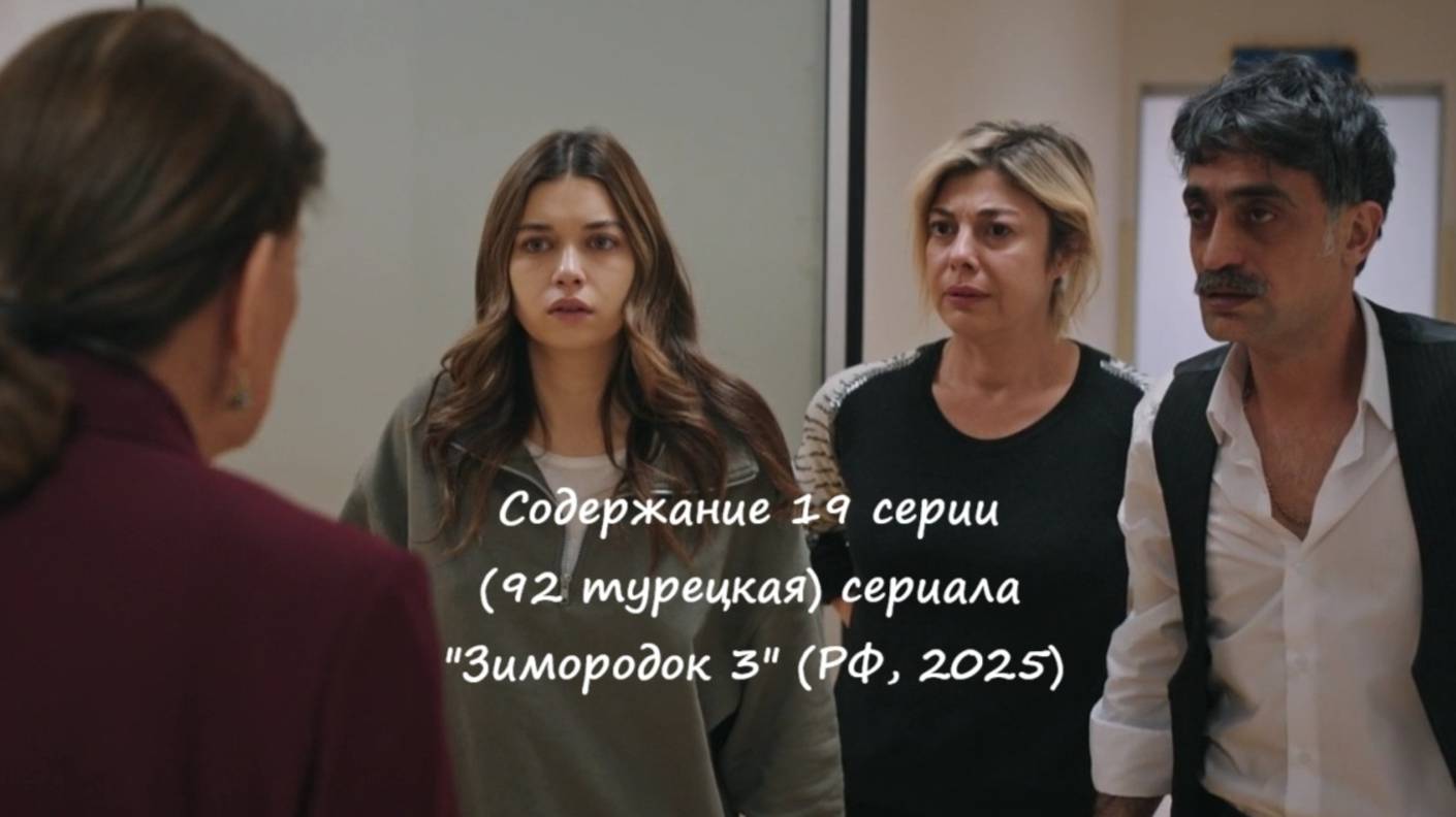 Содержание 19 серии (92 турецкая) третьего сезона сериала "Зимородок" (РФ, 2024 / 2025)