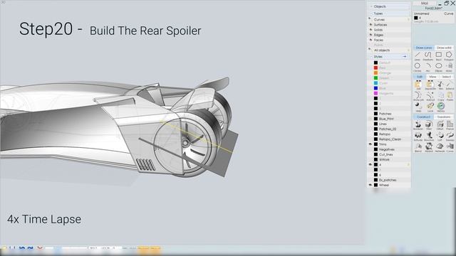 MoI 3D advanced Tutorial, Hyper Car Modeling - Part 03(Step16-21)