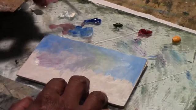 Learn how to paint a small size landscape , size 90 x 140 mm