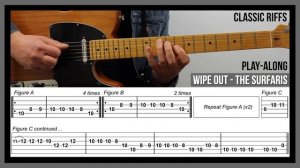 Wipe Out (TAB) - The Surfaris - урок игры на электрогитаре с табами