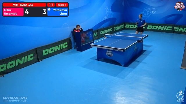 13:30 Olha Umantsiv 3 : 2  Yaroslava Lisna West 3 WIN CUP 12.04.2023 | TABLE TENNIS WINCUP