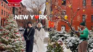 NYC Walk🎄☃️ White Christmas Eve in New York City❄️Beautiful Snowfall in West Village |Dec 2024