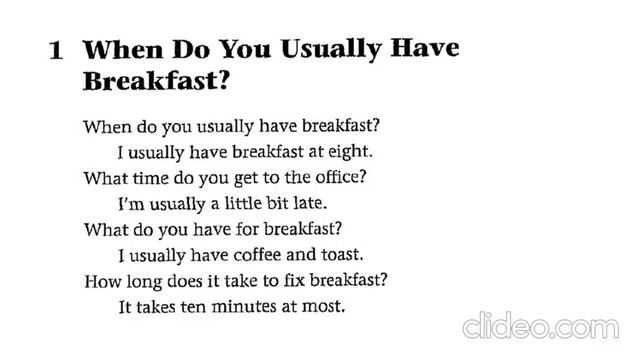 GrammarChants 5.1 When do you usually have breakfast смотреть онлайн