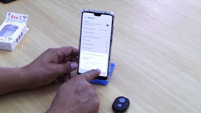 Controle para Selfie Shutter Bluetooth,  fotos e vídeos,  iOS / Android - Configuração Bluetooth