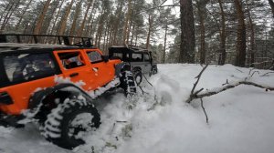 Джипы MN128 и MN99s - тест драйв в условиях снежного покрытия