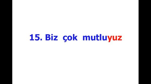 Турецкий A1 Тесты на тему "Личные аффиксы и личные местоимения" смотреть онлайн