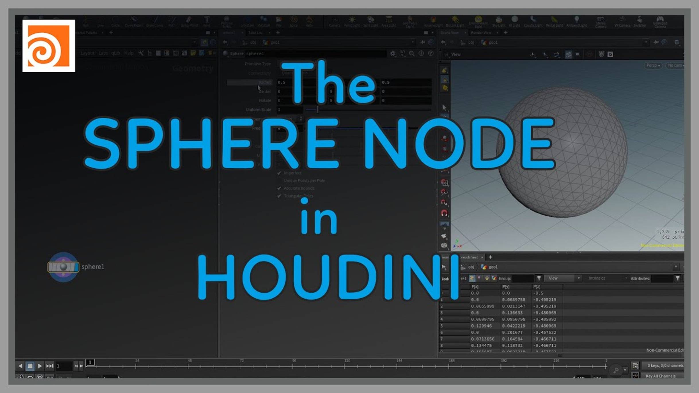 03 The Sphere Node in Houdini