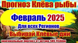 Прогноз Клева рыбы Февраль 2025 Календарь рыбака