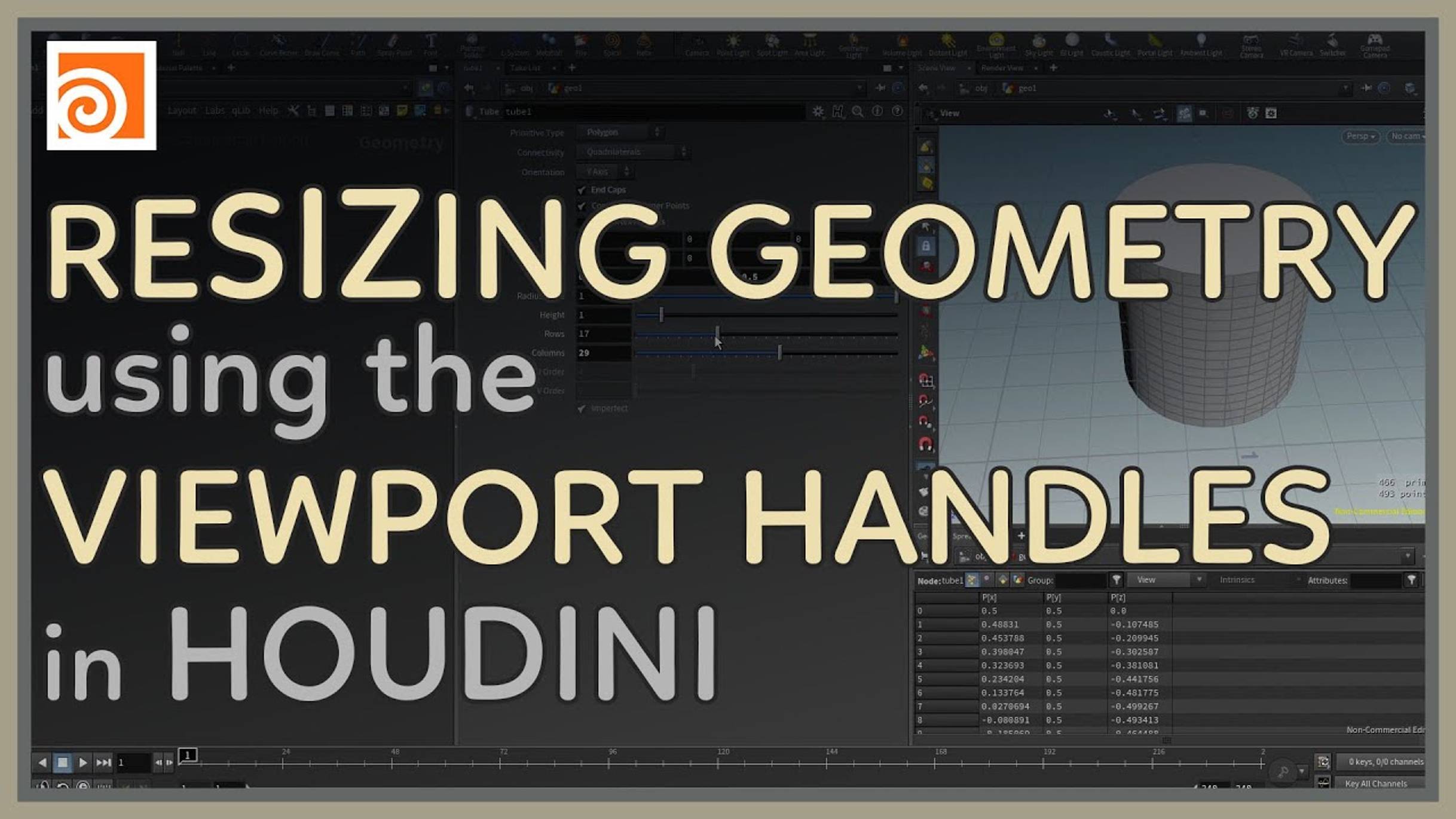 05 Resizing Geometry using the Viewport Handles in Houdini