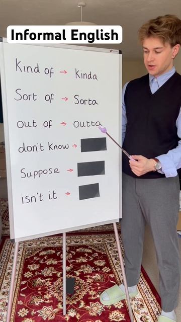 CASUAL SPOKEN CONTRACTIONS englishlesson englishteacher learnenglish englishtips britishenglis