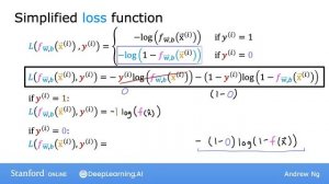 [RUS Машинный Перевод] 35.Упрощённая функция стоимости для логистической регрессии