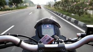 KTM Duke 125 Top Speed in Highway with pillion [Tamilnadu - INDIA]!