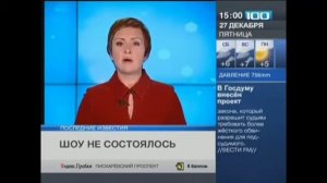 Часы и начало Последних Известий 100ТВ 27.12.2013