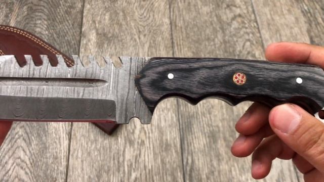 ASH D720B Damascus Steel Custom Handmade Hunting Bowie Tracker knife 12 inches