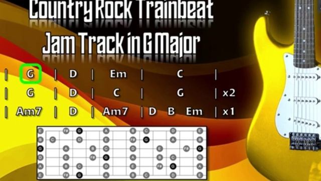 Country Rock Trainbeat Backing Track in G