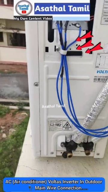 AC (Air conditioner) Voltas Inverter In Outdoor                   🔌 Main Wire Connection..../#tamil