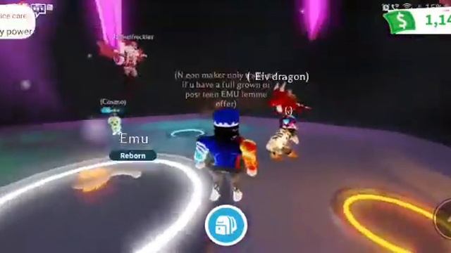 Keagan's first Neon Roblox Emu