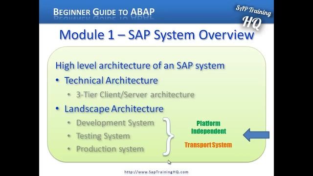 SAP Training: Beginners Guide - Learn SAP ABAP - SAP System Architecture
