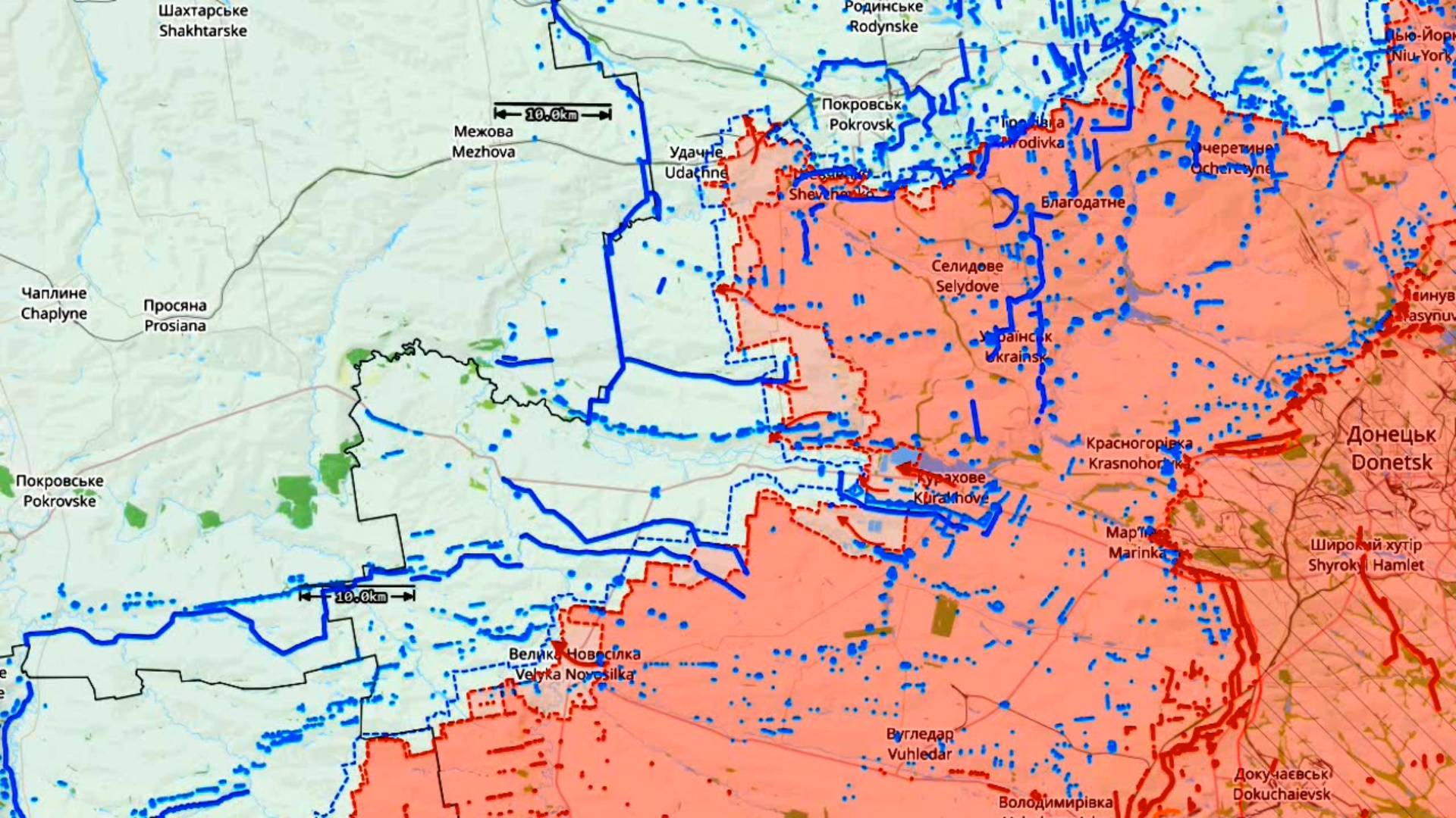 Карта боевых действий. Изменение линии фронта за январь 2025 года