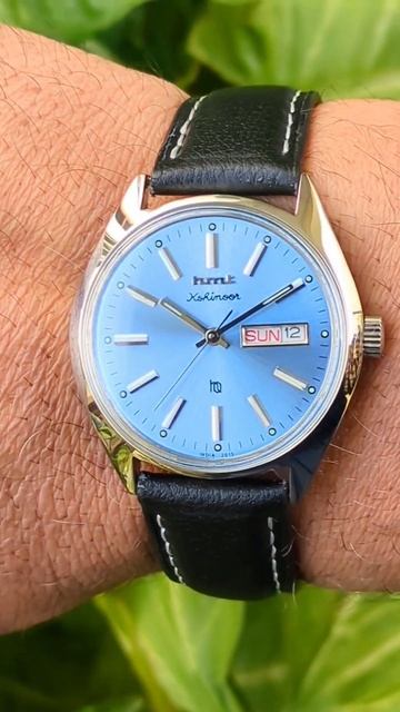 HMT Kohinoor Light Blue Sunray Quartz Watch Leather Strap #india #bharat #indian #fashion
