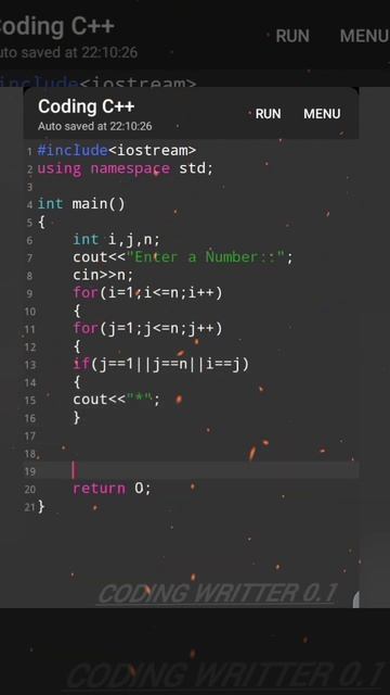 N Alphabet pattern tutorial video ll C++ programming ll 💯🧠#coding #short #language