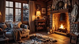 Relaxing Piano Music for Studying, Working, and Unwinding by the Winter Fireplace 4K