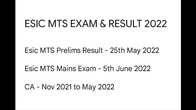 Esic MTS Prelims 2022 Result Date | Esic MTS 2022 Result | Esic MTS 2022 Mains Exam Date Big Update