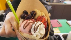 Корейские блинчики с мороженым!