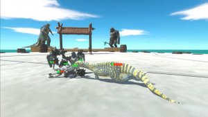 War on Island | Wild Dinosaurs vs Mutant Primates, Godzilla 2014 vs King Kong - ARBS