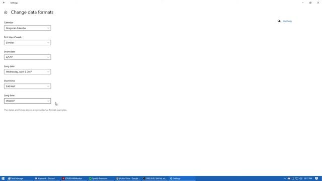 Windows 10 - Change Time to 12/24 hour format