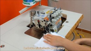 Siruba overlock 747QD-514M2-24-ECB-BKT z funkcją automatycznego obcinania i zaszywania łańcuszka.