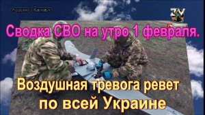 Сводка СВО на утро 1 февраля. Воздушная тревога ревет по всей Украине